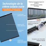 Rideaux occultants 50x125cm noir transparent anti-perforation avec ventouses stores enrouleurs PVC convient pour bureau/balcon