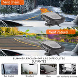 Chauffage de voiture 15x13x8,5cm air froid et chaud rotatif à 360 degrés dégivrage et désembuage chauffage réchauffeur de voiture