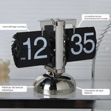 Horloge à bascule 20,5x16cm horloge automatique à page tournante salon meubles de maison balance horloge mécanique à siège horloge