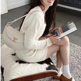 Sac demi-lune pour femme sac à bandoulière sous les bras sac de messager en cuir véritable boucle en T sac demi-rond sac de mode
