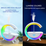 Humidificateur d'air 23,5x23,8x8cm 500ml 36db chargement USB bluetooth 5,3 rond diffuseur d'arômes fonction haut-parleur bluetooth
