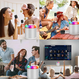 Machine de karaoké 1200mah type-c supporte TF et FM bluetooth 5,3 micro karaoke enfant avec 2 microphones et divers effets sonores