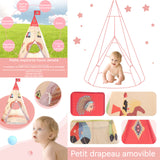Tipi enfant 105x155cm maison de jeu de conte de fées pour le salon tente pour enfant Rangement et transport pratiques Tapis d'éveil