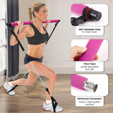Barre de pilates avec 6 bandes de résistance églable barre de pilates portable pour l'étirement pour le yoga l'étirement sculpture