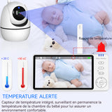 Babyphone caméra vidéo 5 inch 3500mah LED interphone bidirectionnel affichage de la température lecture de musique babyphone vidéo