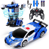 Voiture télécommandée 2,4 GHz de déformation télécommandée Car Caro Remote Control Rechargeable Car Car garçons et enfants bleu