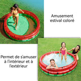 Piscine gonflable 168x38cm Piscine pour enfants Motif pastèque Confortable et robuste Jouets de piscine ronds en PVC Parc aquatique