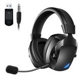 Casque de jeu filaire noir 2.4g casque gaming pour ps5 PC ps4 stéréo avce micro anti-bruit détachable headphone écouteur e-sport