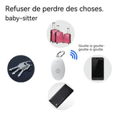 Prévention des pertes par bluetooth blanc Portée sans fil de 20m Pendentif d'alarme en ABS pour porte-clés, détecteur bidirectionnel