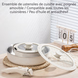 Batterie de cuisine 3kg Très grande capacité poignée amovible conduction thermique uniforme durable empilable et antiadhésif