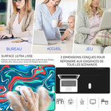 Tapis de Souris 80x30x0.3cm Grand tapis de souris de jeu avec surface en caoutchouc antidérapant imperméable pour maison Art bleu