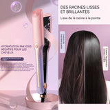 Lisseur cheveux LED 4 niveaux de réglage soins capillaires aux ions négatifs utilisation humide et sèche pour curling et lissage