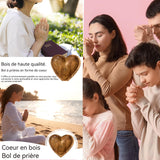 Bol de prière forme de coeur en bois cadeaux chrétiens pour femmes bol de décoration tridimensionnel avec croix de congrégation
