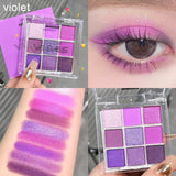palette de fards à paupières 9 couleurs portable étanch et résistant à la transpiration palette d'ombres à paupières pour la scène