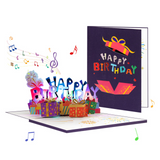Cartes de vœux 16 x 21 x 0,5 cm enveloppe et carte incluses vœux d'anniversaire musique et lumière cadeau pour un anniversaire bleu