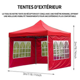 Tente d'extérieur en tissu Oxford 210D fenêtre romaine 3x2M imperméable et imperméable pliable tissu Oxford transparent rouge