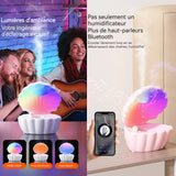 Humidificateur d'air 18,5x16,5x20cm 550ml bluetooth 5,3 diffuseur d'arômes fonction haut-parleur bluetooth et 3 modes d'éclairage