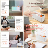 Haut-parleur bluetooth avec lumières colorées rgb machine à bruit blanc aide relaxation avce 8 sons combiné réglable apaisants