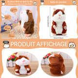 Peluche hamster 10x9x16cm imiter sons peluche de hamster parlant jouet en peluche pour 2-5 ans enfant interactifs peluche hamster