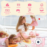 Appareil photo pour enfants 96Mpx carte 32Go lecteur de cartes double caméra avant et arrière enregistrement vidéo jeu de puzzle