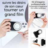 Adaptateur trépied 11,7x8,3cm 750mAh magnétique Adaptateur de trépied 5 types de lumière d'appoint support réglable sur 360 degrés