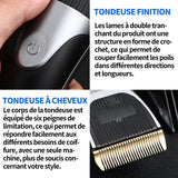 Tondeuse à cheveux rechargeable avec tête de coupe en céramique 3 peignes cheveux tondeuse professionnel  de coupe cheveux sans fil
