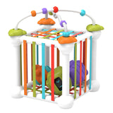Jeux Montessori 15,3x15,3x19cm Bac sensoriel de tri de formes cubes colorés Entraînement sensoriel des mains Rainbow Sese blanc