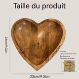 Bol de prière forme de coeur en bois cadeaux chrétiens pour femmes bol de décoration tridimensionnel avec croix de congrégation
