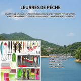 Leurres de péche a 107 pcs appâts artificiels appat avec crochets artificielle dur appât wobbler rotation appât de pêche artificiel