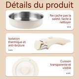 Batterie de cuisine 3kg Très grande capacité poignée amovible conduction thermique uniforme durable empilable et antiadhésif