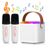 Machine de karaoké 800mah bluetooth 5,3 micro karaoke enfant avec 2 microphones et lumière LED et effets de changement de voix