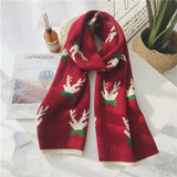 Écharpe de noël à motif d'élan, écharpe chaude tricotée d'hiver pour femme, cadeau de couple de noël, écharpe d'étudiant