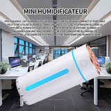 Humidificateur mini humidificateur 1.6-2w 5V capacité du réservoir d'eau 360ml sortie de brume 25-40ml/h brume 7x7x16.5cm blanc