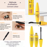 Mascara 4 pcs 4 têtes de brosse Mascara noir épais imperméable et résistant à la transpiration facile à enlever sans bavures