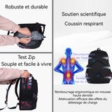 Sac à dos 28x20x41cm cartable enfant cartable garçon léger grande capacité multi-compartiments sac à dos football design léger