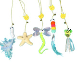 jouets suspendus pour chats 5PCS à suspendre à la porte pour animaux de compagnie en corde élastique résistante aux morsures