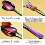 ouverts de table ensemble de 24 pièces vaisselle en acier inoxydable ensemble couteau steak fourchette et cuillère cadeaux de noël