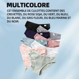 ulotte ensemble de 8 sous-vêtements en coton pur pour femmes taille L style pure lustré, sans couture levage des hanches simple