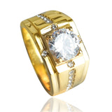 Bagues pour hommes en plaqué ou acier inoxydable Imitation Moissanite  cadeaux de proposition cadeaux d'anniversaire de mariage