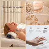 Oreiller de massage 3 vitesses 19x35cm coussin de massage électrique multifonction pour la nuque objet relaxation idéal pour masser