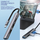 Station d'accueil 4 en 1 hub multi-interface charge type-C USB3.0 compatible avec plusieurs appareils adaptateur type-C hub usb