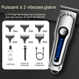 Tondeuse cheveux hommes professionnel tondeuse barbe et cheveux homme tondeuse barbe sans fil avec ecran LED tondeuse à cheveux kit