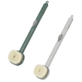 Brosse Dos Douche Long Manche avec Réservoir Gel Douche Intégré Nettoyage Profond Exfoliation Douce Peau Sensible Zones Difficiles