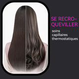 Brosse lissante pour cheveux 2-en-1 utilisation humide et sèche trois niveaux de réglage de la température peigne à lisser argent