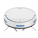Robot aspirateur 3 en 1 3000Pa APP Recharge Automatique Balayage Et Nettoyage Humide pour Tapis Sols Durs 7,5 cm Ultra-Mince Blanc