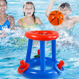Panier de basket gonflable 57x57x52cm pvc multifonctionnel épais durable basket-ball pour piscine panier de basket pour piscine