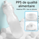 Bouteille d'eau de vélo 750 ml grande capacité matériau sûr conception portable anti-fuite adaptée à une utilisation sportive
