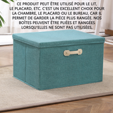 Rangement vetement 45x35x25cm sac rangement pour vêtements couette déménagement boîte rangement vêtements tissu coton et linb vert