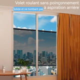 Stores enrouleurs jour et nuit 45x150cm matériau pet ventouse télescopique aucun perçage requi isolation thermique parasol bureau