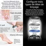 Rapeuse pieds electrique rechargeable portable 2 vitesses réglables anti-callosités râpe à pieds pédicure lime pieds electrique